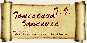 Tomislava Vančević vizit kartica